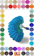 Load image into Gallery viewer, CUSTOM U/D MIX COLOR 180 DEGREE FULL OPEN 2 LAYERS OSTRICH FEATHER FAN "30"X 60" - hotfans