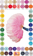 Bild in Galerie-Betrachter laden, Mix colors U/D Advanced 180 DEGREE FULL OPEN XL 2 layers Ostrich Feather Fan 34"x 68" - hotfans
