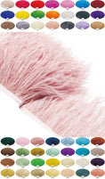 Carica l'immagine nel visualizzatore Galleria, Soft Ostrich Feather Fringe trim Tassels Plume with Satin Ribbon 5"-6" (13cm-15cm) - hotfans