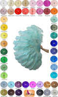 Carica l'immagine nel visualizzatore Galleria, Custom color 180 degree Full Open 2 layers Ostrich Feather Fan 30"X 60" - hotfans