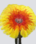 Load image into Gallery viewer, Mix colors Triple Layers Ostrich Feather Fan Full open 180 degree 35"x 69" - hotfans