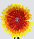Load image into Gallery viewer, Mix colors Triple Layers Ostrich Feather Fan Full open 180 degree 35"x 69" - hotfans
