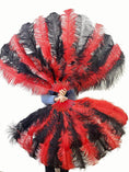 Bild in Galerie-Betrachter laden, Custom Mix Alternating Color XL 2 Layers Ostrich Feather Fan 34"x60" - hotfans