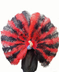 Bild in Galerie-Betrachter laden, Custom Mix Alternating Color XL 2 Layers Ostrich Feather Fan 34"x60" - hotfans