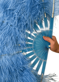 Carica l'immagine nel visualizzatore Galleria, Baby blue single layer Ostrich Feather Fan 25"x 50" - hotfans