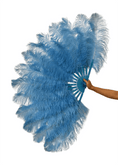 Carica l'immagine nel visualizzatore Galleria, Baby blue single layer Ostrich Feather Fan 25"x 50" - hotfans