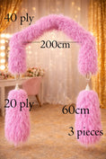Load image into Gallery viewer, Modular ostrich feather boa system showing upper structure and detachable lower feather components
