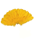 Bild in Galerie-Betrachter laden, Gold yellow Professional Triple Layers Ostrich Feather Fan 34"x 65" - hotfans