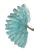 Carica l'immagine nel visualizzatore Galleria, Custom color 180 degree Full Open 2 layers Ostrich Feather Fan 30"X 60" - hotfans