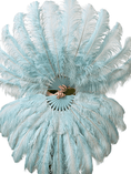 Carica l'immagine nel visualizzatore Galleria, Custom color 180 degree Full Open 2 layers Ostrich Feather Fan 30"X 60" - hotfans