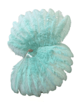 Load image into Gallery viewer, Mint Green intermediate 2 layers Ostrich Feather Fan 30"x 54" - hotfans
