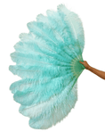 Load image into Gallery viewer, Mint Green intermediate 2 layers Ostrich Feather Fan 30"x 54" - hotfans