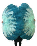 Load image into Gallery viewer, Professional Triple Layers Ostrich Feather Fan 32"x 54" Mix color