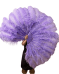Charger l'image dans la visionneuse de galerie, Aqua violet intermediate 2 layers Ostrich Feather Fan 30"x 54" - hotfans