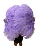 Charger l'image dans la visionneuse de galerie, Aqua violet intermediate 2 layers Ostrich Feather Fan 30"x 54" - hotfans