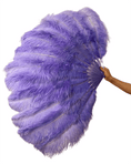 Charger l'image dans la visionneuse de galerie, Aqua violet intermediate 2 layers Ostrich Feather Fan 30"x 54" - hotfans