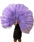 Charger l'image dans la visionneuse de galerie, Aqua violet intermediate 2 layers Ostrich Feather Fan 30"x 54" - hotfans