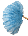 ギャラリービューアーに画像を読み込み、 Baby blue Advanced XL 2 Layers Ostrich Feather Fan 34"x 60" - hotfans