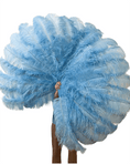 ギャラリービューアーに画像を読み込み、 Baby blue Advanced XL 2 Layers Ostrich Feather Fan 34"x 60" - hotfans