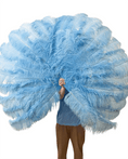 ギャラリービューアーに画像を読み込み、 Baby blue Advanced XL 2 Layers Ostrich Feather Fan 34"x 60" - hotfans