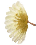 Charger l'image dans la visionneuse de galerie, Éventail en plumes d'autruche à 2 couches XXL 38"x64"