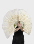 Charger l'image dans la visionneuse de galerie, Beginner Beige Marabou & Ostrich Feather fan 21"x 38" - hotfans