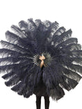 Bild in Galerie-Betrachter laden, Custom colors Advanced 180 DEGREE FULL OPEN XL 2 layers Ostrich Feather Fan 34"x 68" - hotfans