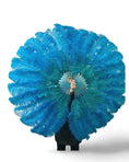 Load image into Gallery viewer, CUSTOM U/D MIX COLOR 180 DEGREE FULL OPEN 2 LAYERS OSTRICH FEATHER FAN "30"X 60" - hotfans