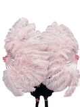 Carica l'immagine nel visualizzatore Galleria, A pair Single layer blush Beginner’s Ostrich Feather Fan - hotfans