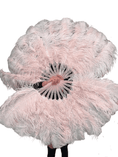 Carica l'immagine nel visualizzatore Galleria, A pair Single layer blush Beginner’s Ostrich Feather Fan - hotfans