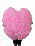 Carica l'immagine nel visualizzatore Galleria, Bright Pink Advanced XL 2 Layers Ostrich Feather Fan 34"x 60" - hotfans