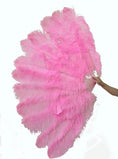 Carica l'immagine nel visualizzatore Galleria, Bright Pink Advanced XL 2 Layers Ostrich Feather Fan 34"x 60" - hotfans