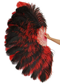 Bild in Galerie-Betrachter laden, Black / Red single layer Double side Ostrich Feather Fan 25"x 47" - hotfans