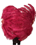 Carica l'immagine nel visualizzatore Galleria, Burgundy Advanced XL 2 Layers Ostrich Feather Fan 34"x 60" - hotfans