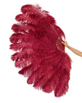 Carica l'immagine nel visualizzatore Galleria, Burgundy Advanced XL 2 Layers Ostrich Feather Fan 34"x 60" - hotfans