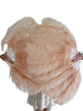 Carica l'immagine nel visualizzatore Galleria, A pair Custom color Single layer Beginner’s Ostrich Feather Fan - hotfans