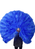 ギャラリービューアーに画像を読み込み、 deep sky blue Professional Triple Layers Ostrich Feather Fan 34"x 65" - hotfans