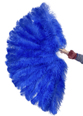 ギャラリービューアーに画像を読み込み、 deep sky blue Professional Triple Layers Ostrich Feather Fan 34"x 65" - hotfans