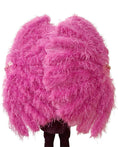 Carica l'immagine nel visualizzatore Galleria, Fuchsia Professional 4 Layers Ostrich Feather Fan 35"x 67" - hotfans