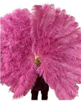Carica l'immagine nel visualizzatore Galleria, Fuchsia Professional 4 Layers Ostrich Feather Fan 35"x 67" - hotfans