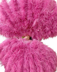 Carica l'immagine nel visualizzatore Galleria, Fuchsia Professional 4 Layers Ostrich Feather Fan 35"x 67" - hotfans