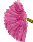Carica l'immagine nel visualizzatore Galleria, Fuchsia Professional 4 Layers Ostrich Feather Fan 35"x 67" - hotfans