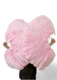 Load image into Gallery viewer, Single layer pink Beginner’s Ostrich Feather Fan 25"x 45" - hotfans
