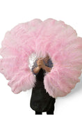 Load image into Gallery viewer, Single layer pink Beginner’s Ostrich Feather Fan 25"x 45" - hotfans
