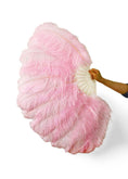 Load image into Gallery viewer, Single layer pink Beginner’s Ostrich Feather Fan 25"x 45" - hotfans