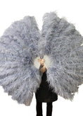 Charger l'image dans la visionneuse de galerie, Light gray Professional 4 Layers Ostrich Feather Fan 35"x 67" - hotfans