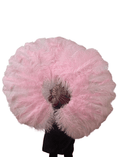 Carica l'immagine nel visualizzatore Galleria, Light pink single layer Ostrich Feather Fan Full open 180 degree 25"x 50" - hotfans