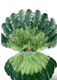 Carica l'immagine nel visualizzatore Galleria, Custom U/D Color XL 2 Layers Ostrich Feather Fan 34"x60" - hotfans