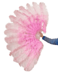 Bild in Galerie-Betrachter laden, Mix colors U/D Advanced 180 DEGREE FULL OPEN XL 2 layers Ostrich Feather Fan 34"x 68" - hotfans