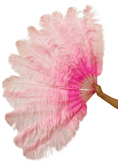 Load image into Gallery viewer, Mix light pink & pink 2 Layers Ostrich Feather Fan 30''x 54'' with Travel leather Bag - hotfans